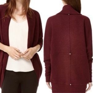 Aritzia Wilfred Diderot Cocoon Cardigan Maroon Purple Open Front Size XS